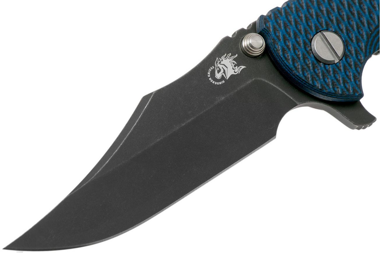 Rick Hinderer XM-18 3.5 Bowie 20CV Battle Black, Blue-Black G10 zakmes