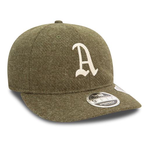 New Era Oakland Athletics Harris Tweed 9Fifty Retro Crown Cap, Green Med, M/L
