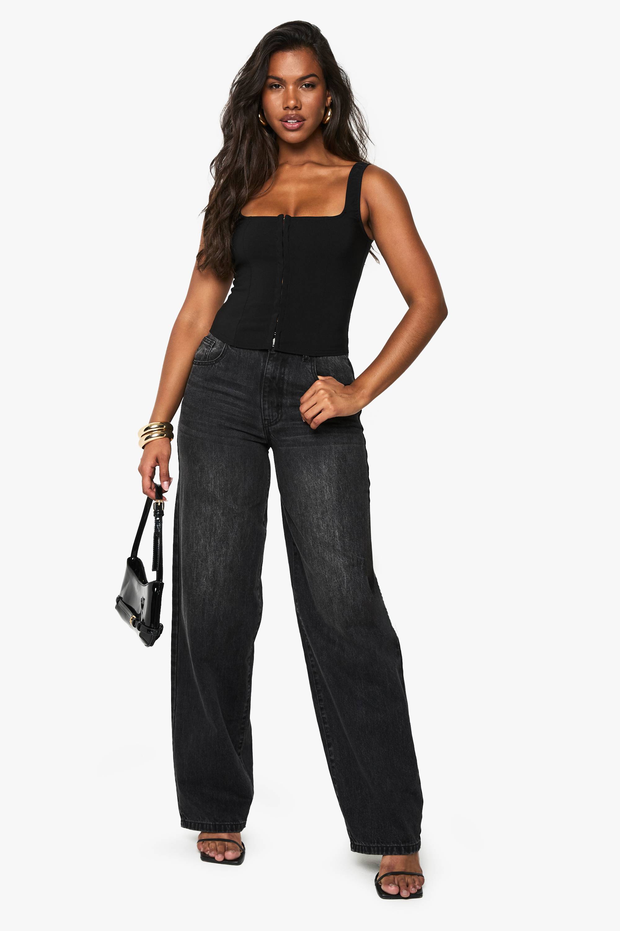 boohoo Haut Corset À Agrafes