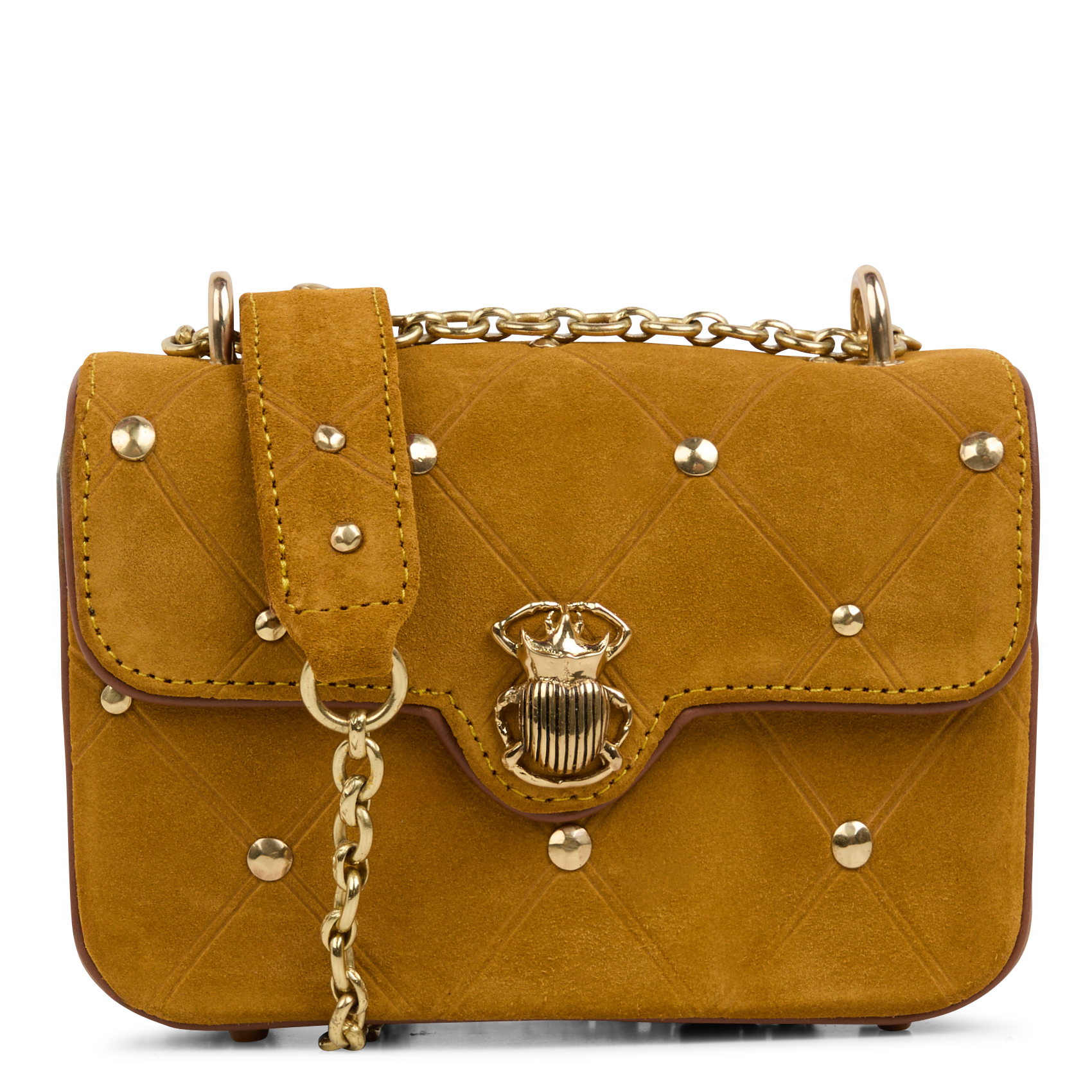 MINI AVA - Sac porté épaule en velours de soie | Beige