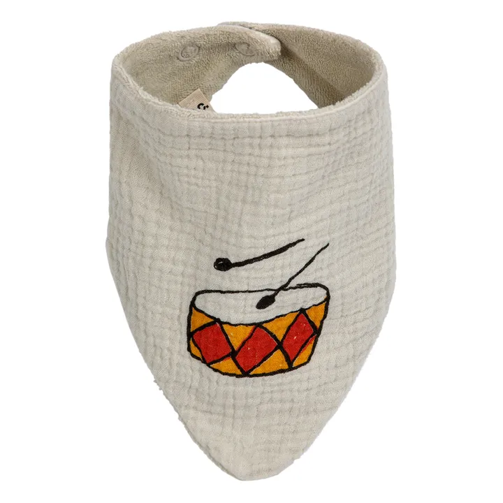 Bobo Choses Lot 2 Bavoirs Coton Bio Tambours | Ecru