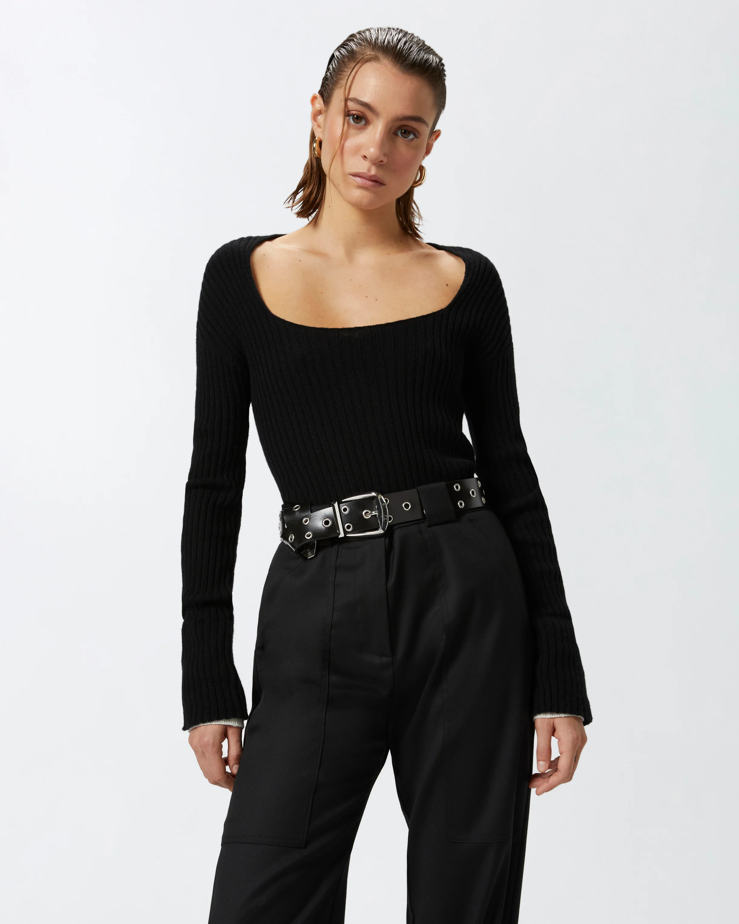 Ribbed sweater in wool and cashmere | Multicolore