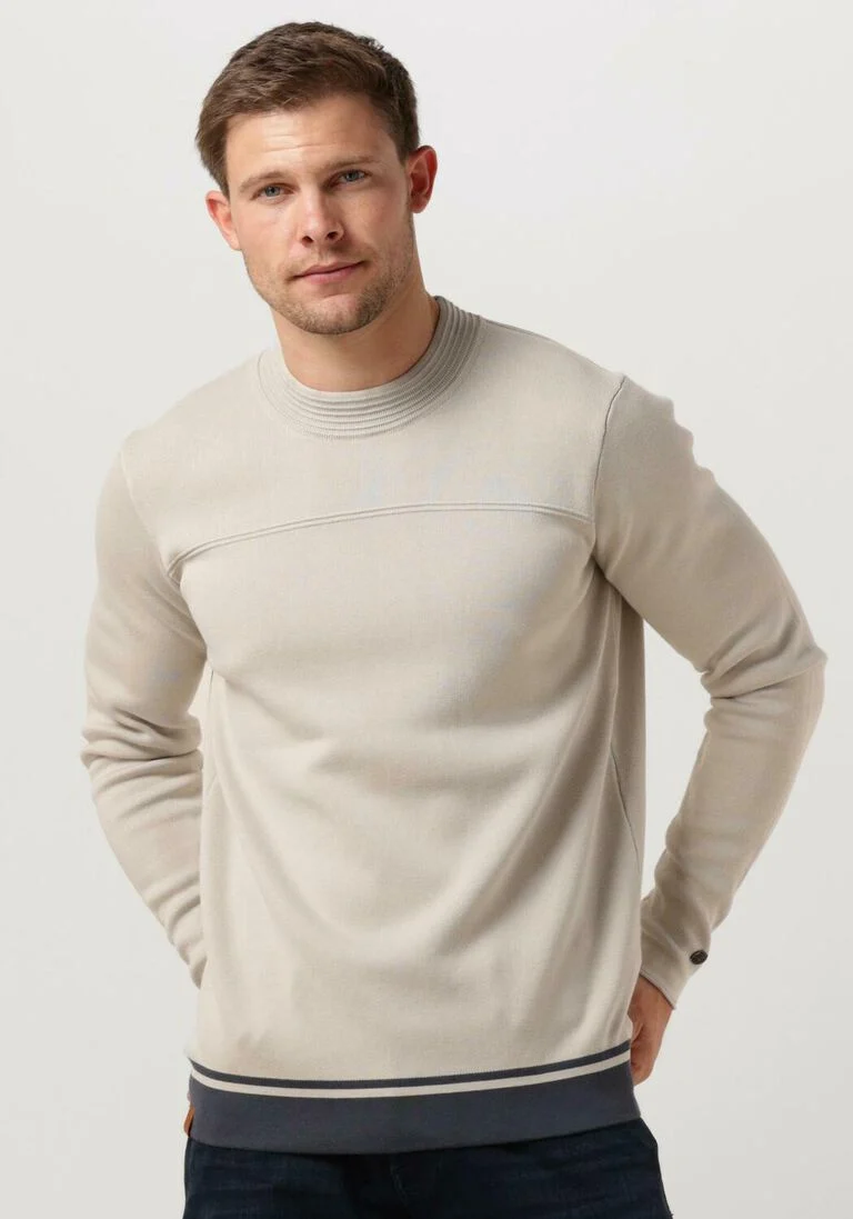 CAST IRON beige cast iron trui mock neck cotton modal mockneck
