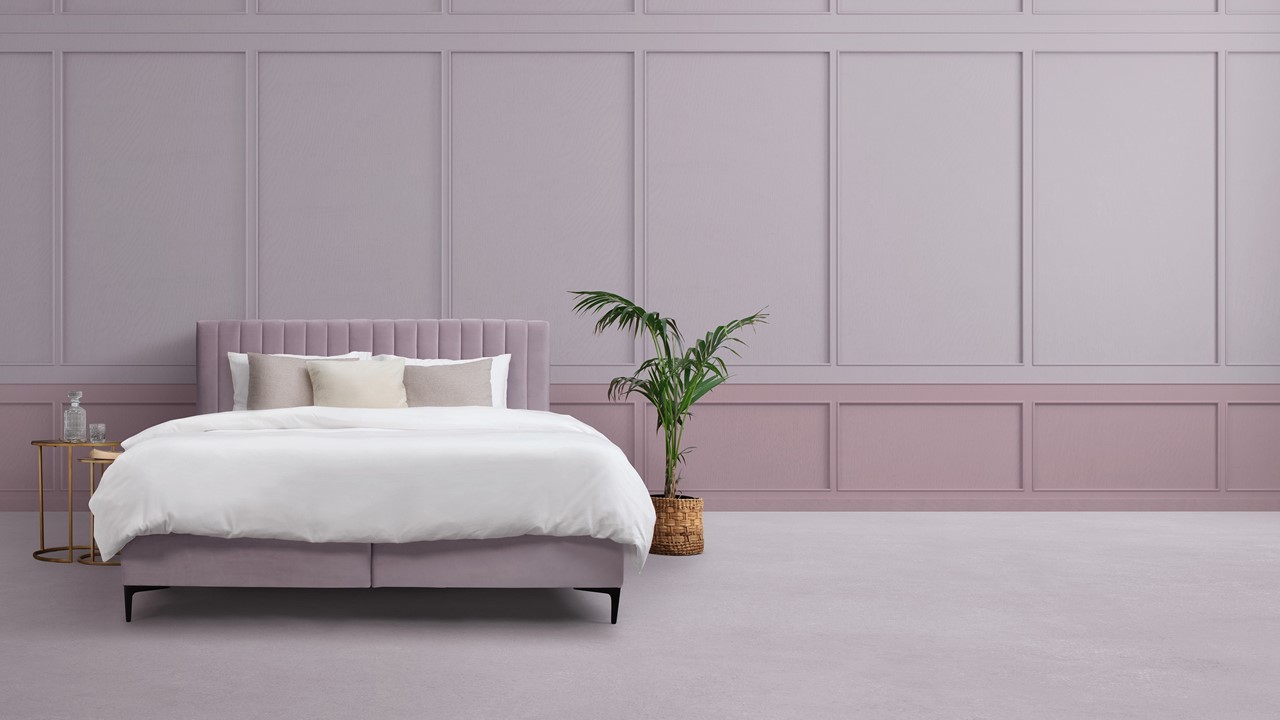 Matt Sleeps Boxspring Velvet stroken met matras Matt roze