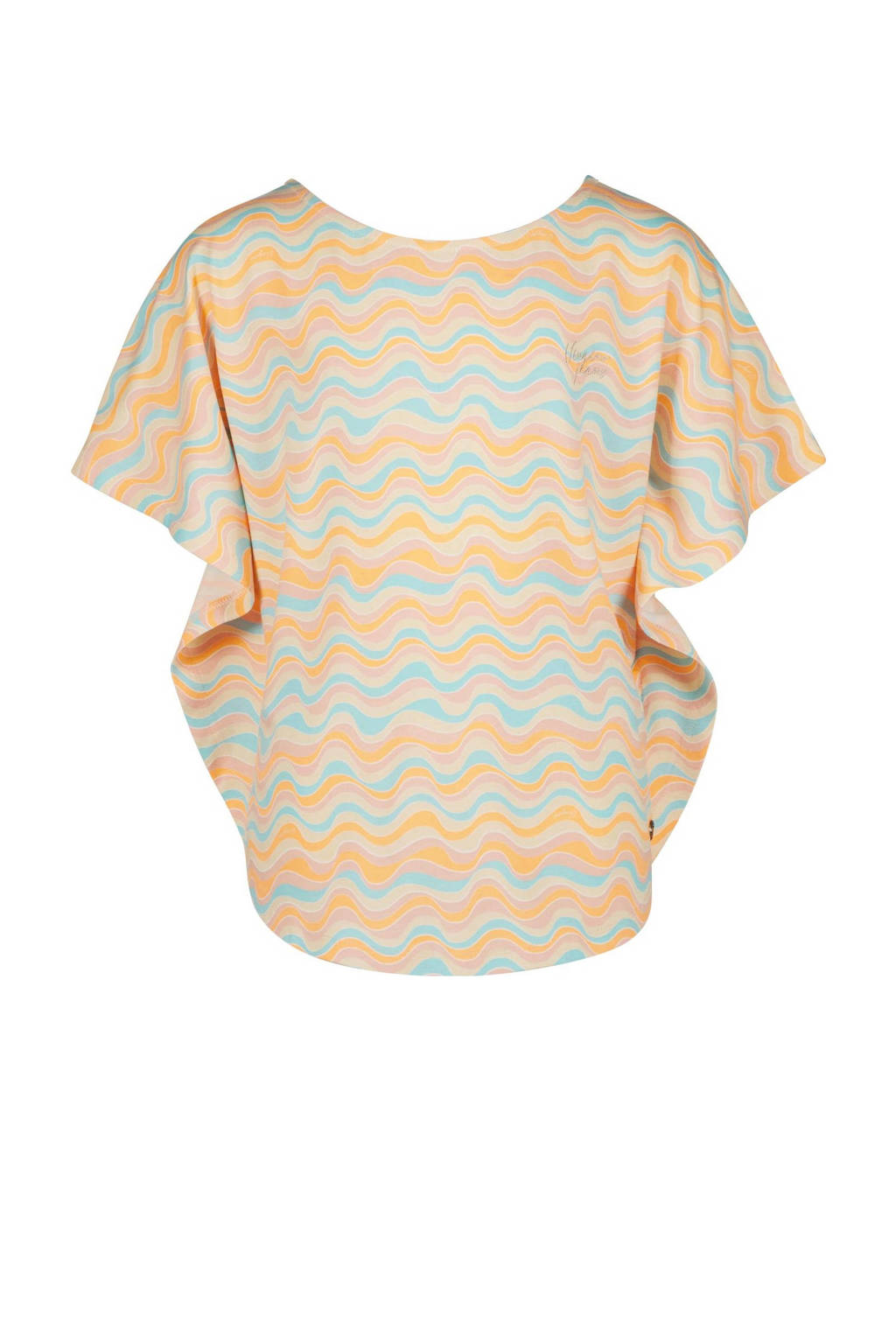 Vingino T-shirt ILANA met all over print lichtblauw/oranje