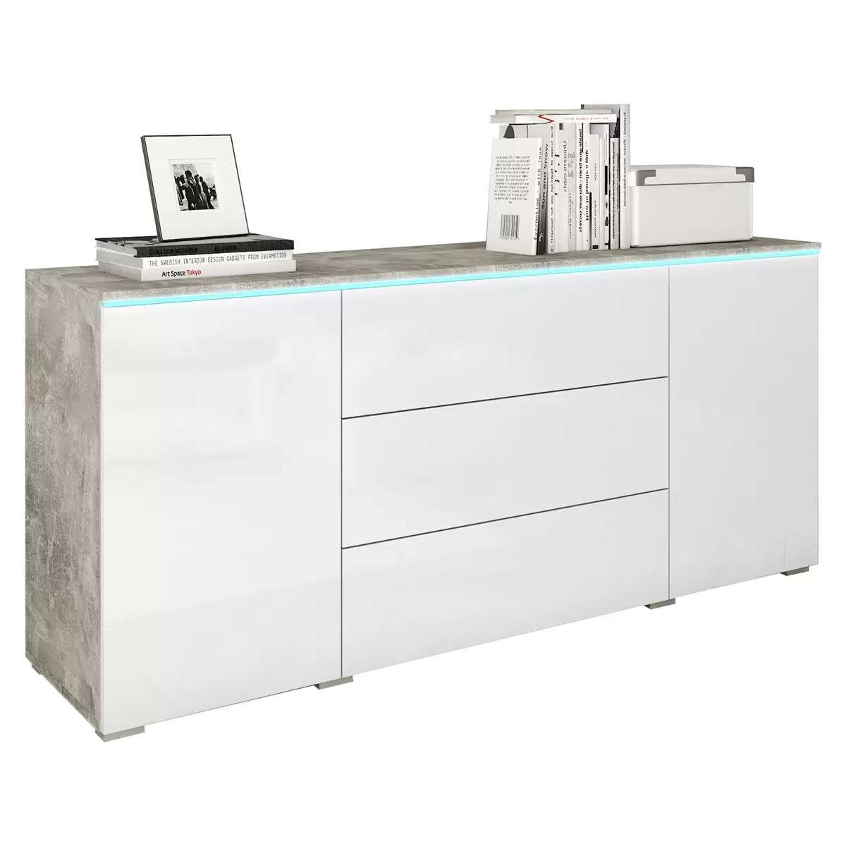 Sideboard Vera 150 Betonoptik,weiss