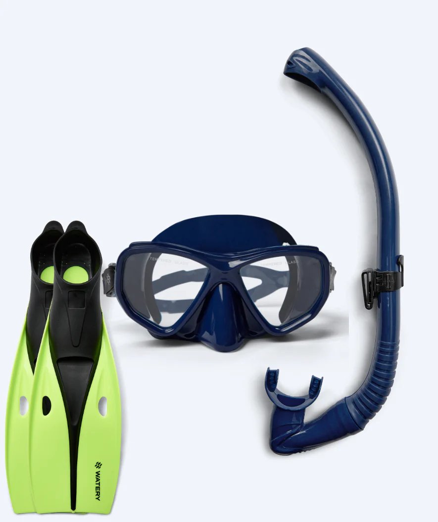Watery snorkelsæt til voksne (fra 15 år) - Fenton/Breeve - Mørkeblå