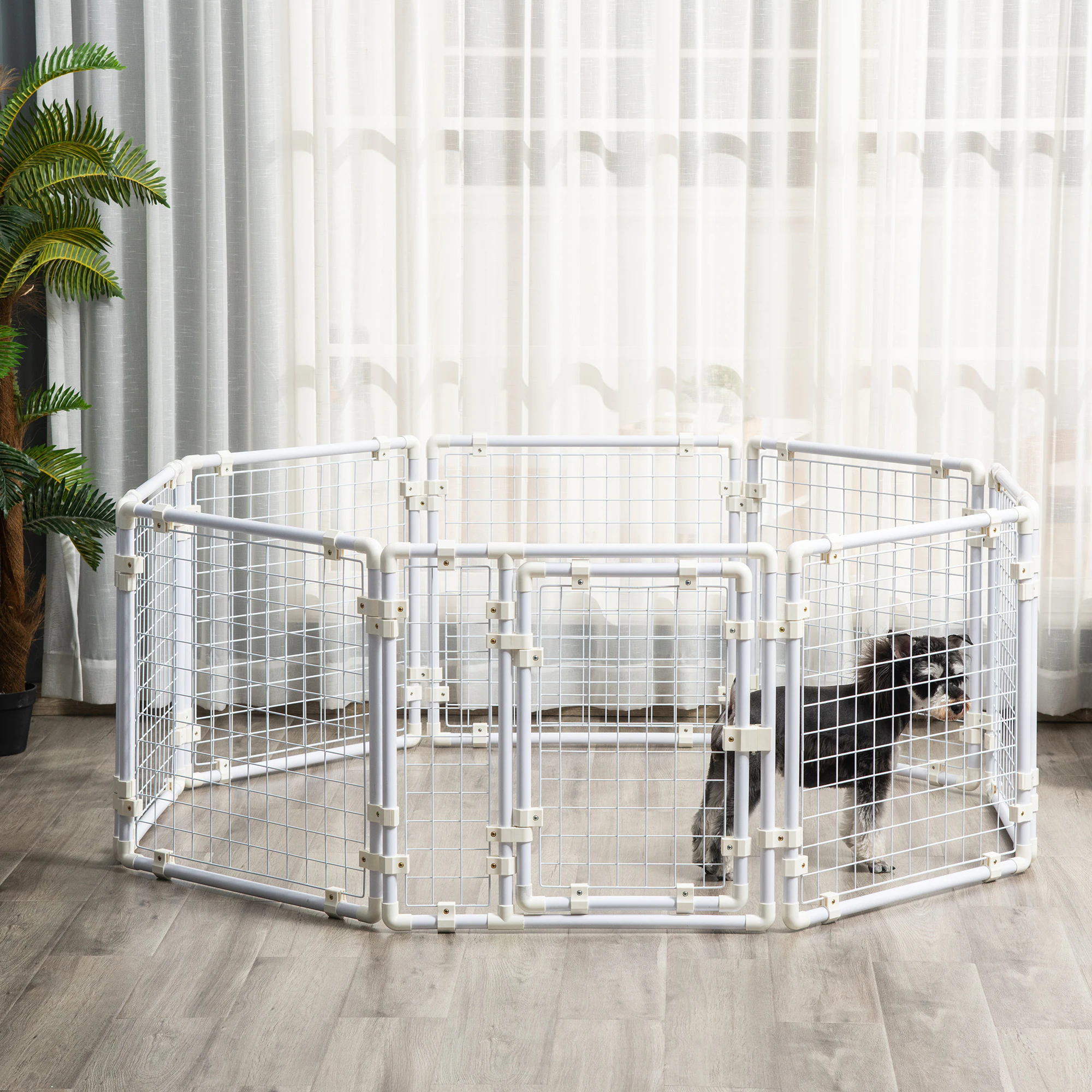PawHut Kleintierstall mit DIY-Funktion weiß 68L x 68B x 2,5H cm