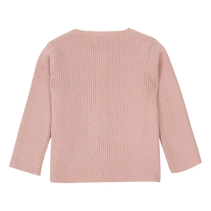 Bonton Cardigan Laine et Coton Minot | Rose