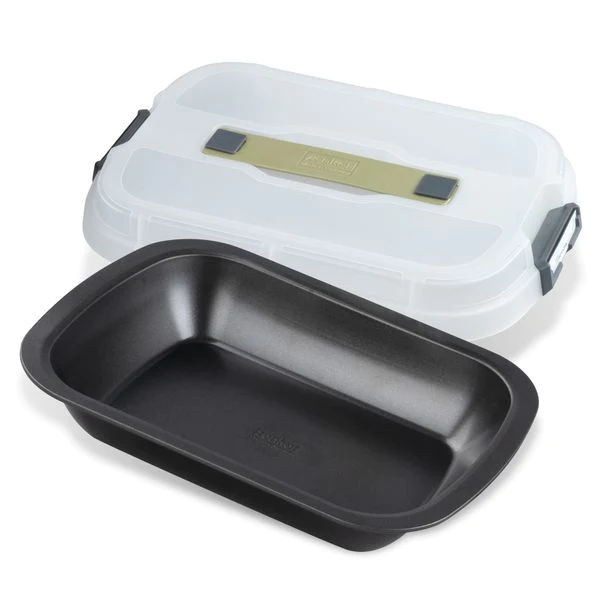 Moule à gâteaux rectangulaire avec couvercle de transport Bake Click a
