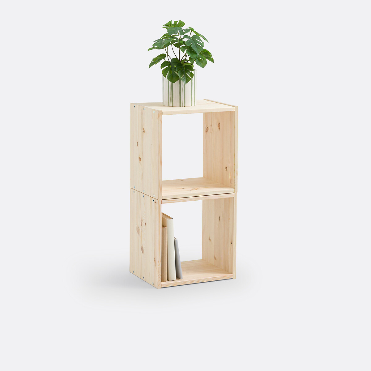 LA REDOUTE INTERIEURS<br>Cubos de arrumação, conjunto de 2 em pinho maciço natural, Edgar