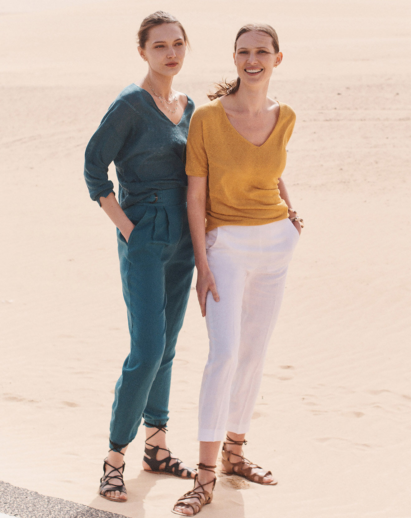 Caroll Pull manches courtes 100% Lin Milane safran