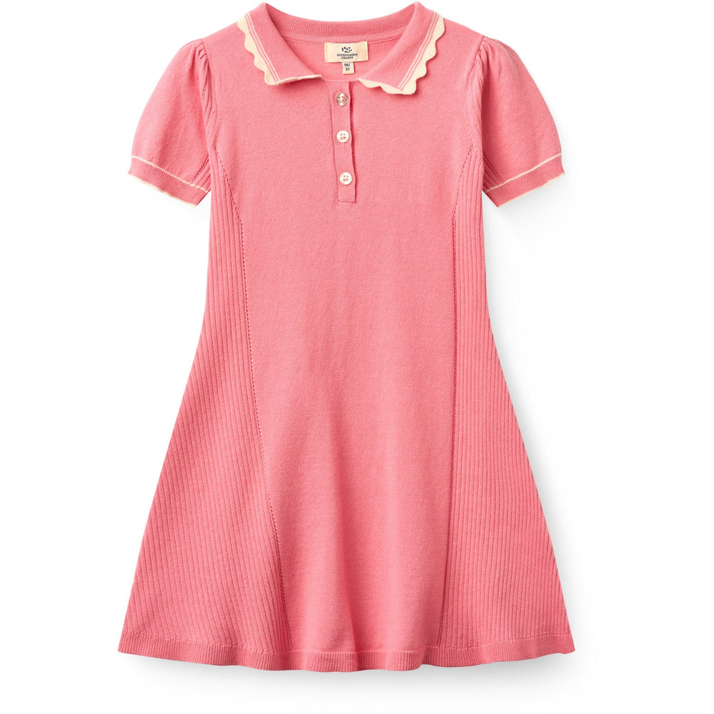 Køb COPENHAGEN COLORS Pink Comb. Strikket Peplum Kjole