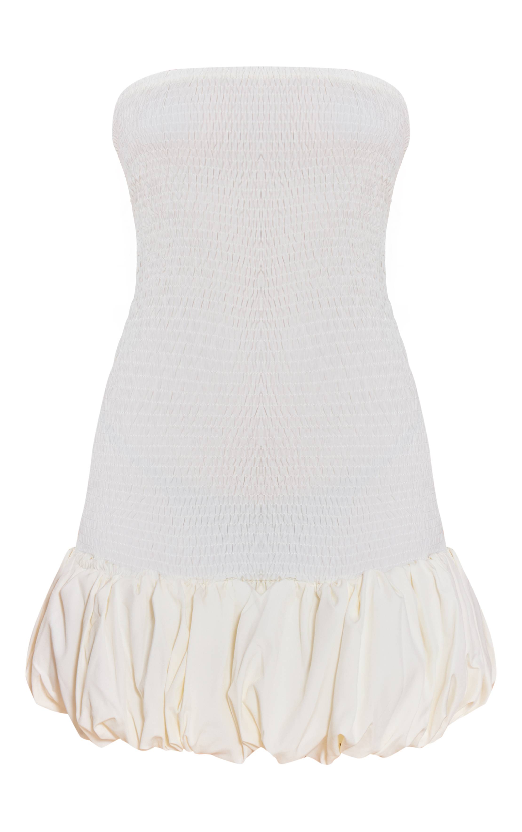 Crème Robe Moulante Bandeau Froncée