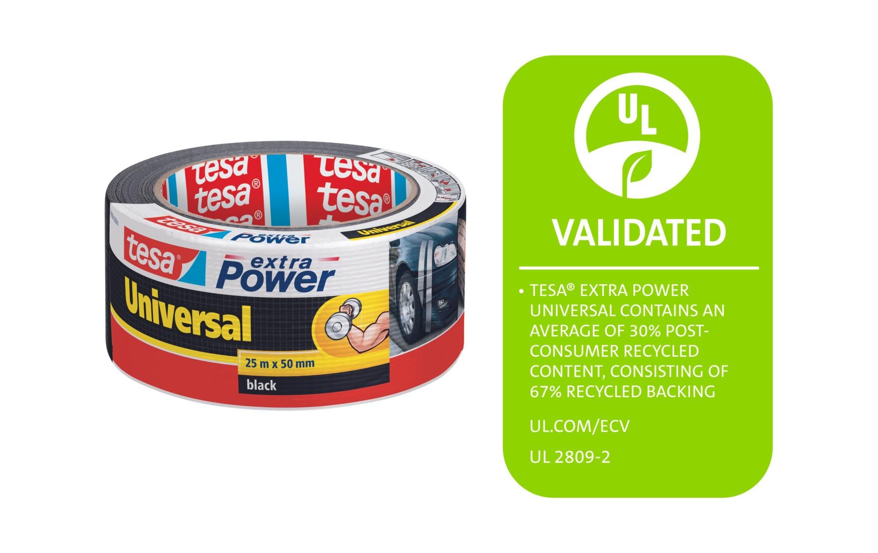 Gewebeband extra Power Universal Schwarz - 25 m x 50 mmKlebeband mit extra starkem Halt – Duct Tape für Reparaturen, zum Befestigen, Abdichten und mehr