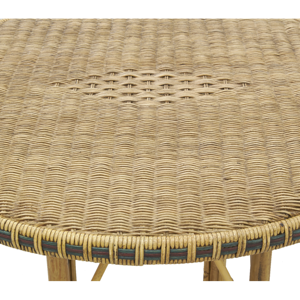 Table ronde en rotin patiné et coloré surabaya ø 100