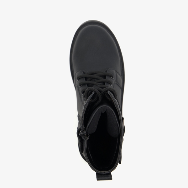Blue Box meisjes veterboots zwart met gesp