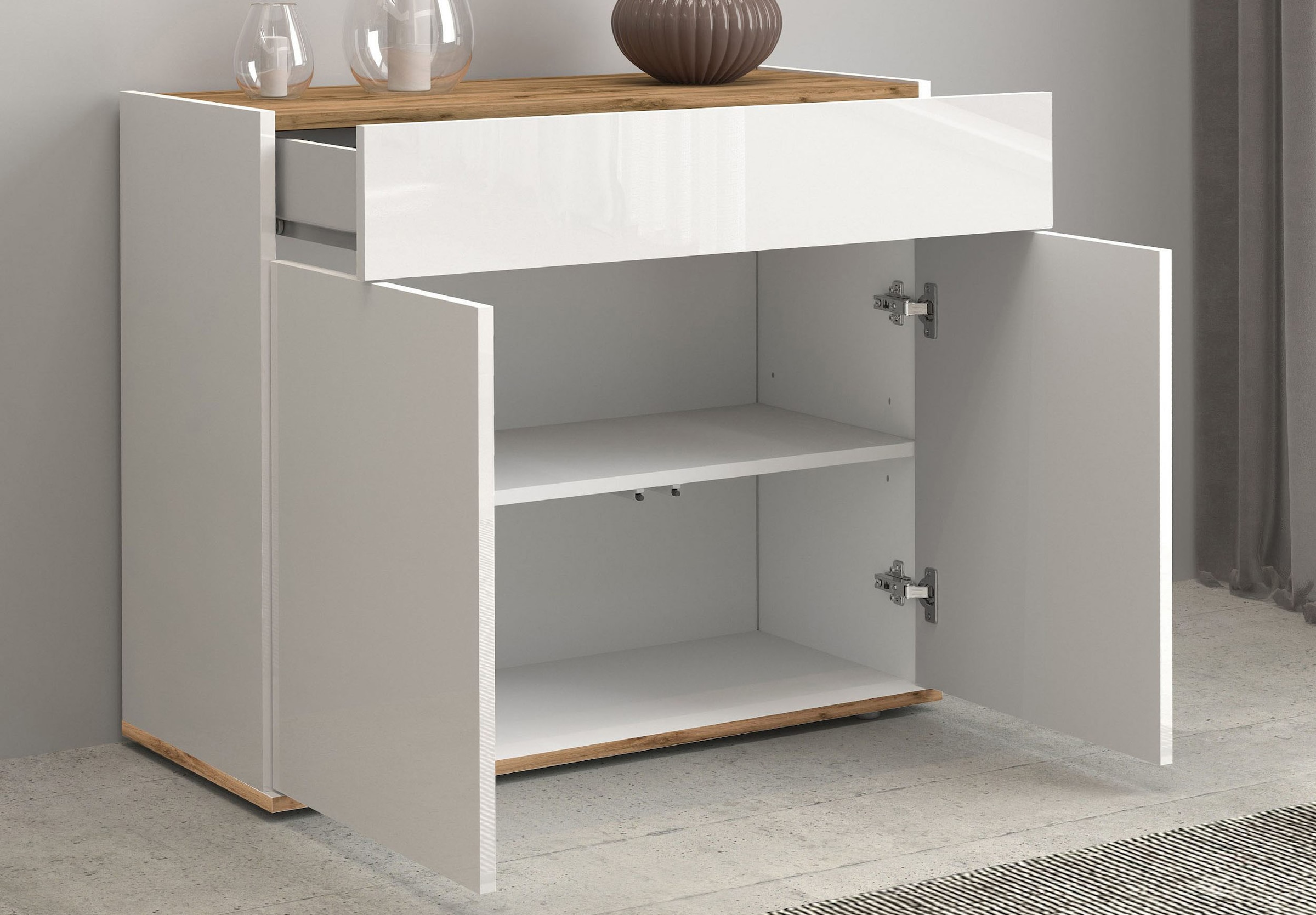 INOSIGN Sideboard »Garda, Kommode, Schrank, 2 Türen, 1 Schublade, Made in Italy« 2 Türen, 1 Schublade,grifflos  Breite 80,9 cm