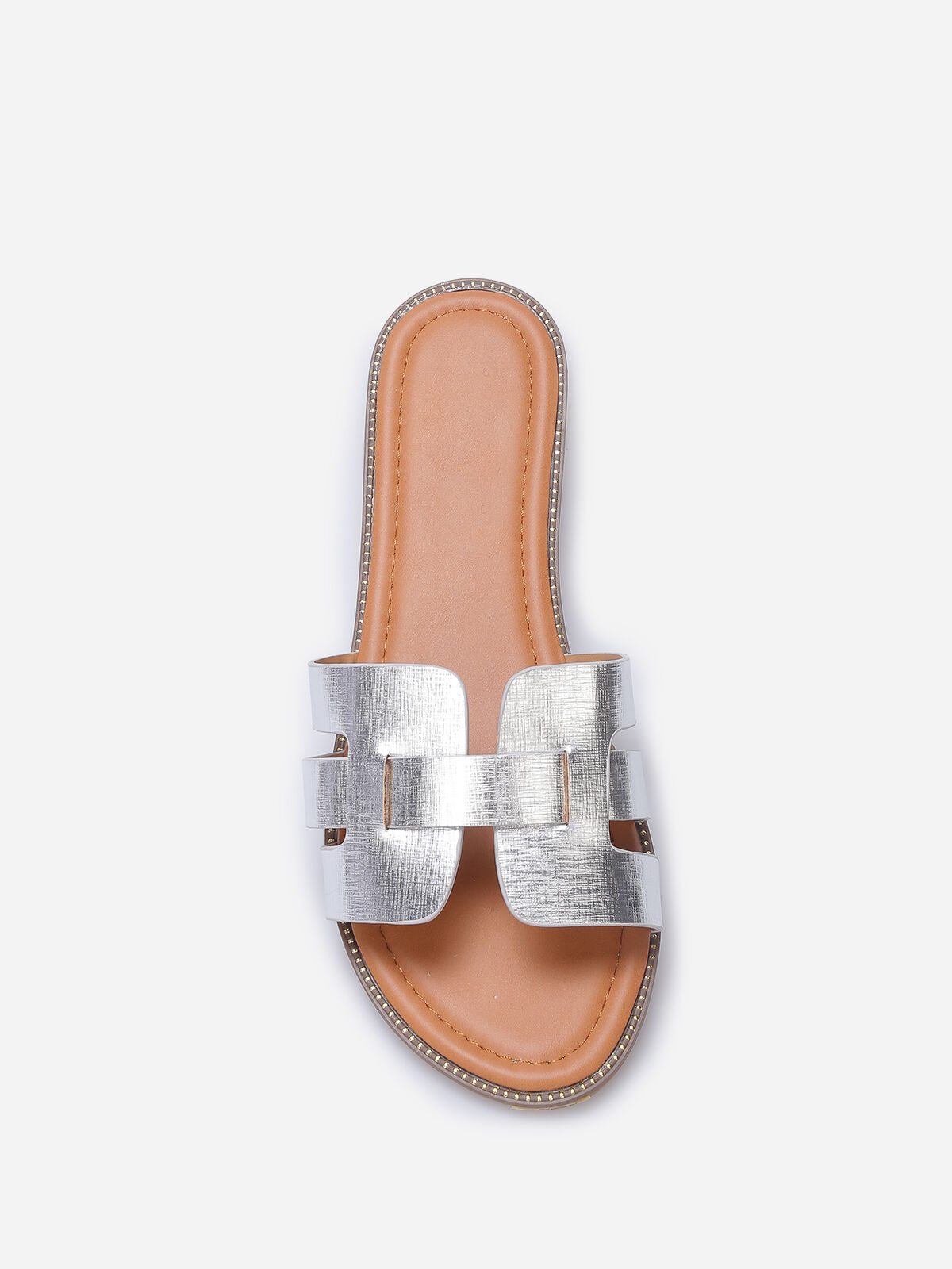 Mules en simili grandes tailles- Argenté