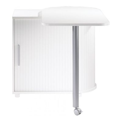 Table pivotante et meuble de rangement - Blanc