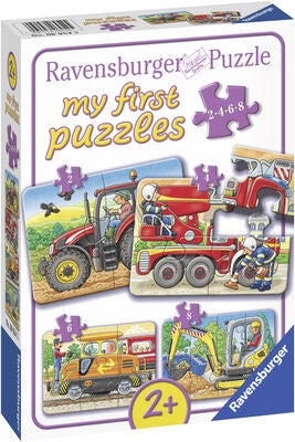 Ravensburger Puslespill Kjøretøy 2, 4, 6 & 8 Biter