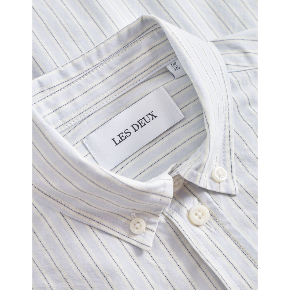 Køb Les Deux Kids Xenon Blue Kent Print Stripe Poplin Skjorte KIDS