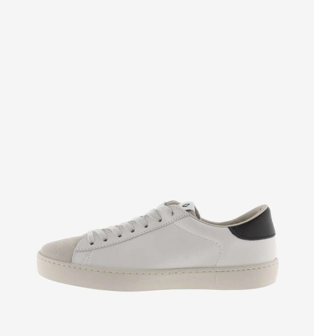 BERLÍN CUIR & CUIR FENDU Baskets blanches unisexes en cuir NEGRO