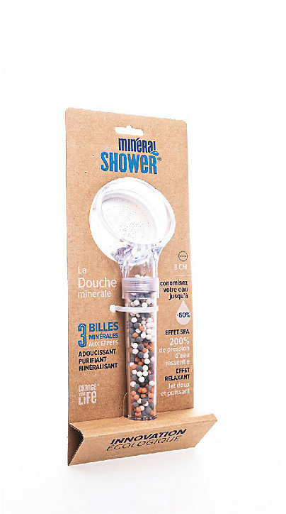 Douchette 1 jet avec billes Mineral Shower diam. 8 cm