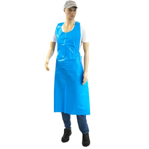 Tablier PE Paredes Bleu 80 µm lisse taille 75x140 cm