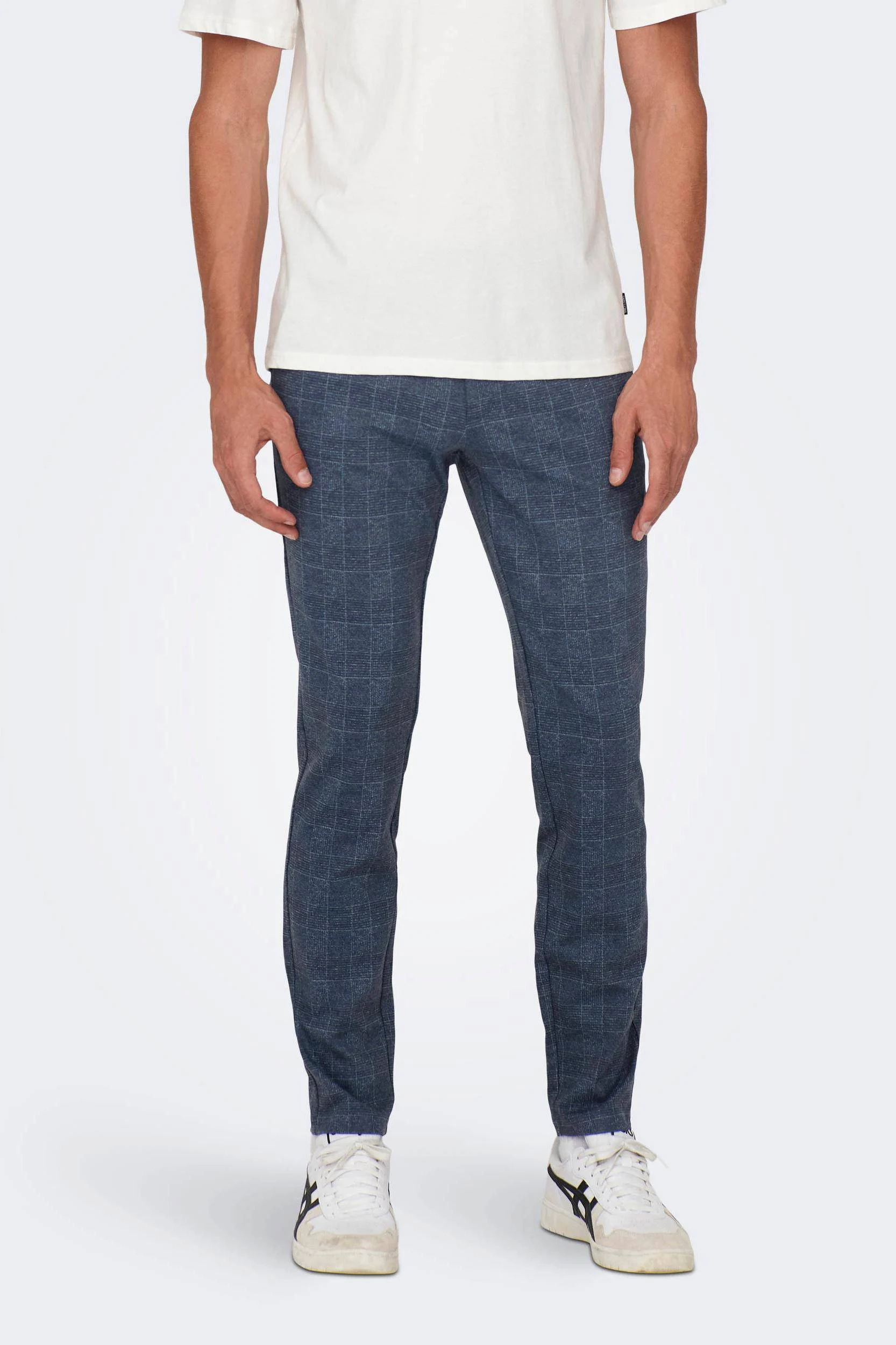 ONLY & SONS geruite regular fit broek ONSMARK blauw