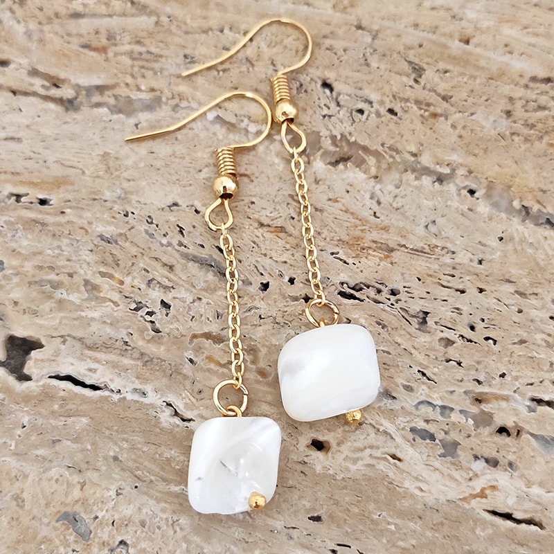 Boucles d'oreilles - Laiton plaqué or & perles