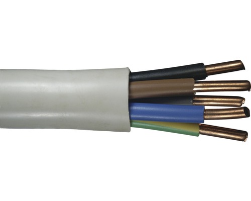 NYM-J 5x10 mm² grijze mantelkabel, verkocht per meter