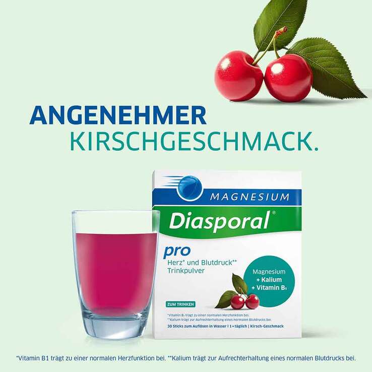 Magnesium Diasporal pro Herz und Blutdruck Pulver, 30 St