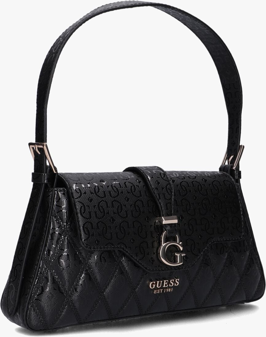GUESS zwarte guess schoudertas adi flap shoulder