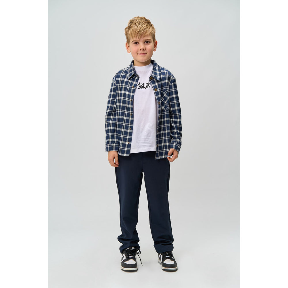 Køb The New Navy Blazer Check Ronan Oversize L_S Flannel Skjorte