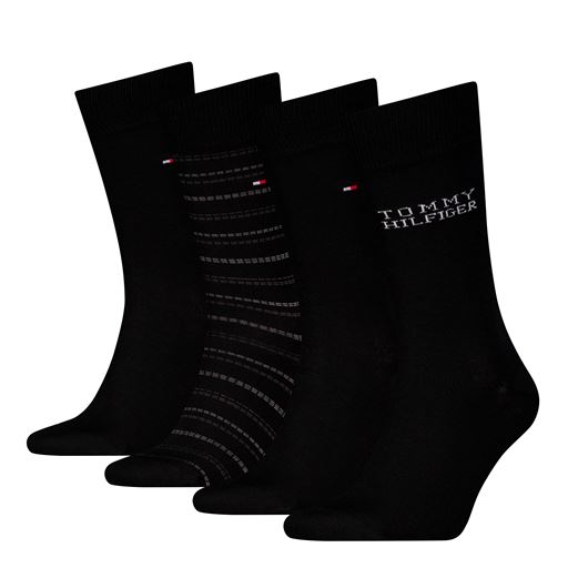 Tommy Hilfiger Gaveæske 4-pak Strømper, Black, 43-46