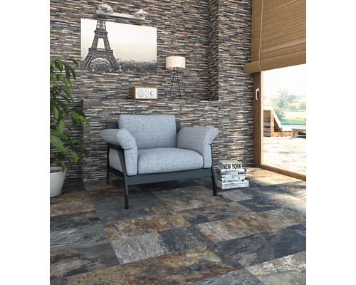 Porseleinen wand- en vloertegel Ardesia naturel 32 x 62,5 cm
