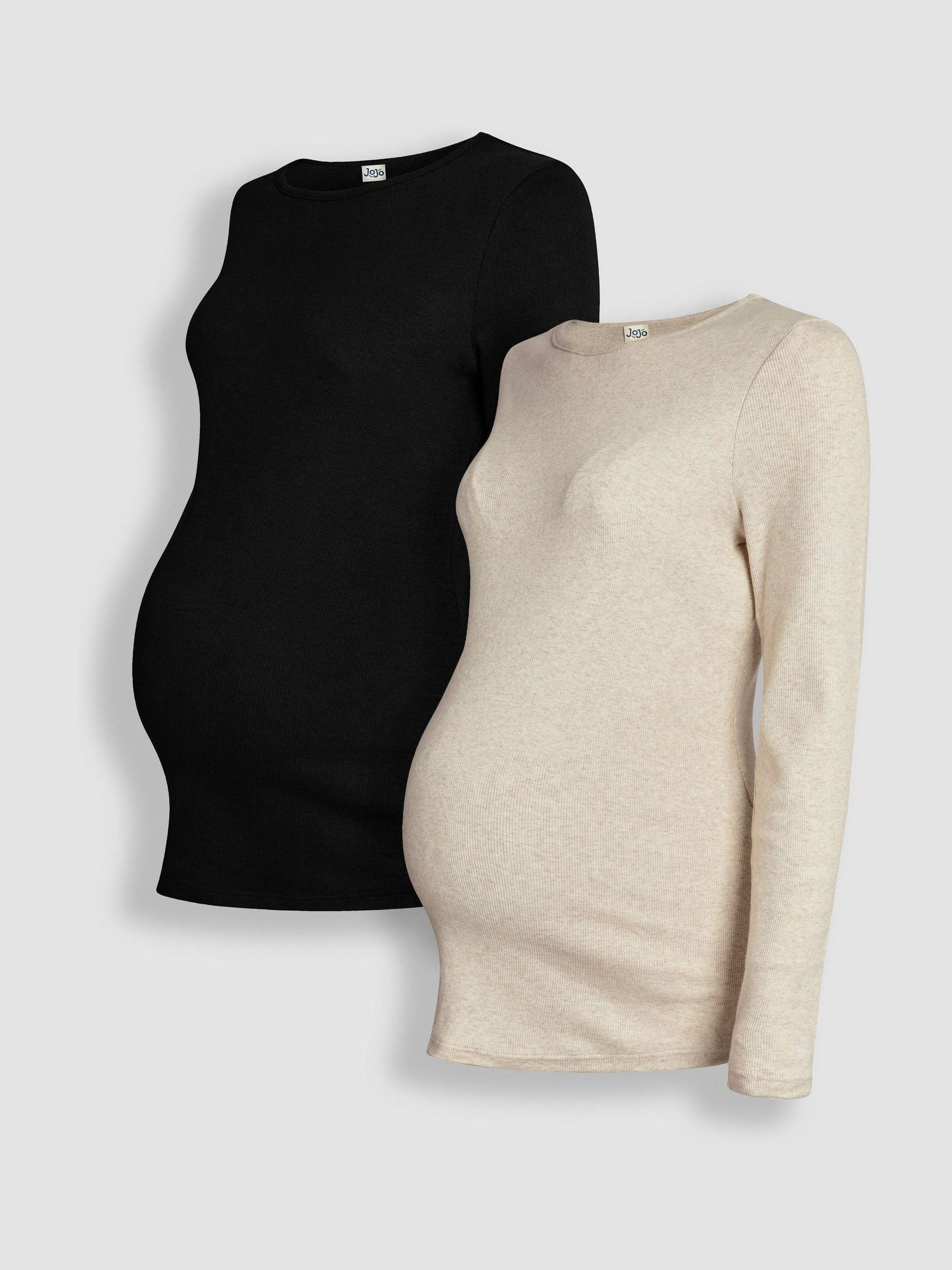 JoJo Maman Bébé 2-Pack Ribbed Jersey Maternity Tops