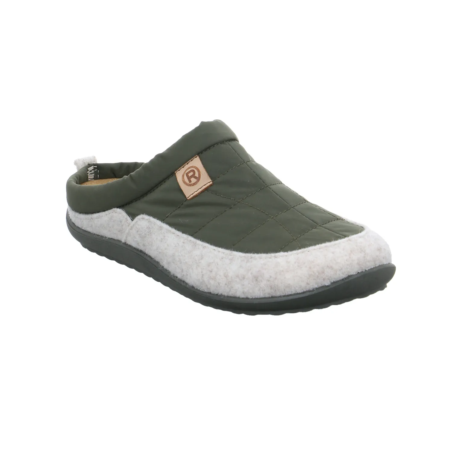 ROHDE Hausschuh Olive Textil  mit Wechselfussbett
