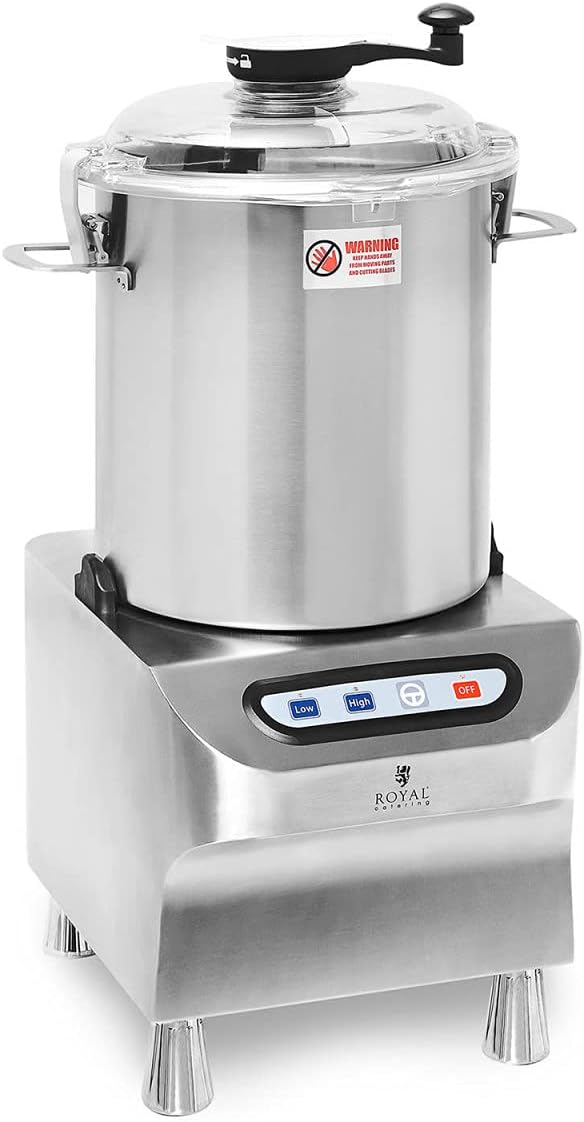 Royal Catering Tischkutter Edelstahl 2200 W 2 Geschwindigkeiten 1500/2200 U/min 18 l Pulse-Funktion Deckel mit Einfüllöffnung Fleischkutter Küchenkutter Tischkutter