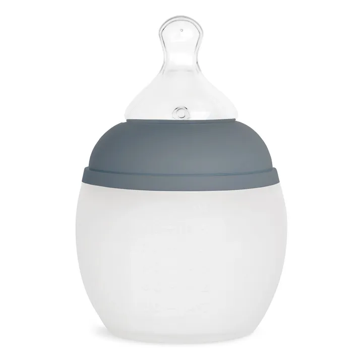 Elhée Biberon en silicone médical et tétine physiologique | Bleu gris
