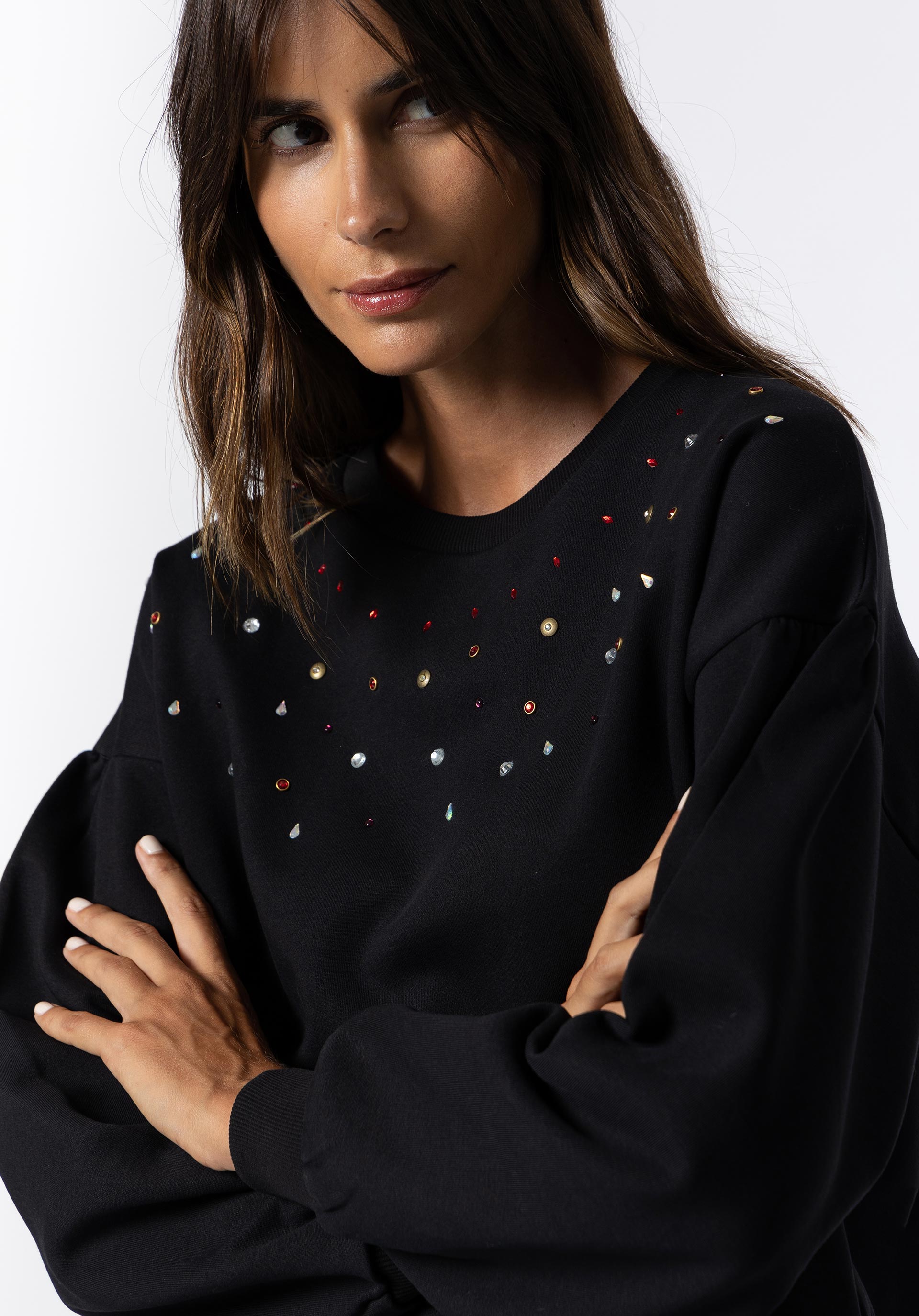 Sweatshirt com Aplicações