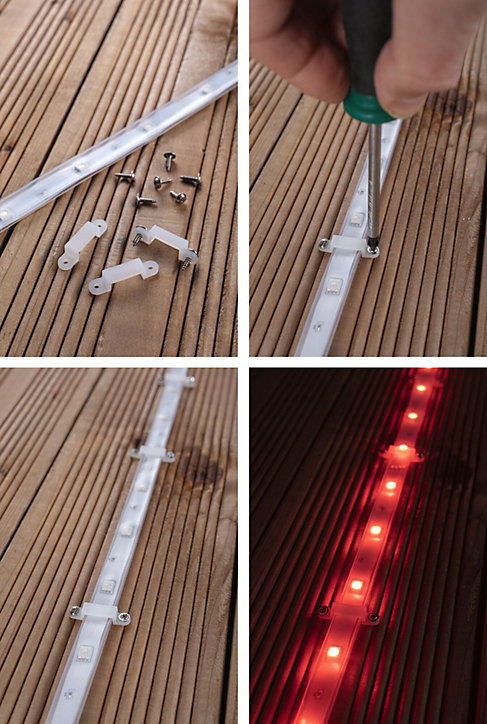 Strip LED intégré dimmable autocollant SimpLED Paulmann 11W 117lm transparent mat L.3m x H.0,3 x P.0,3cm