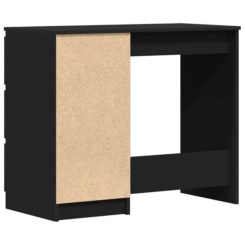 vidaXL - Bureau - Zwart - Bewerkt hout