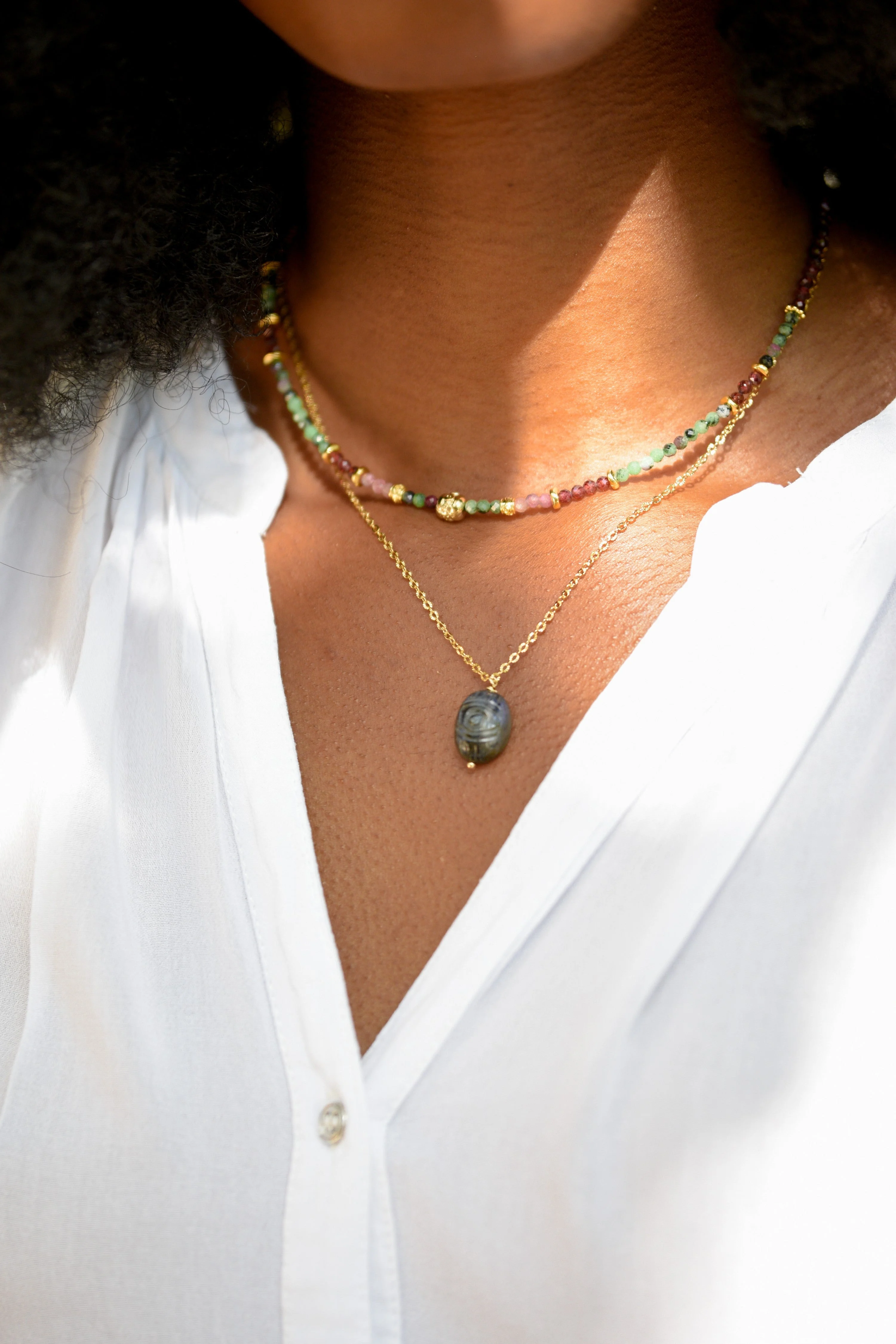 TALIA - Collier grenat et rubis zoisite | Multicolore