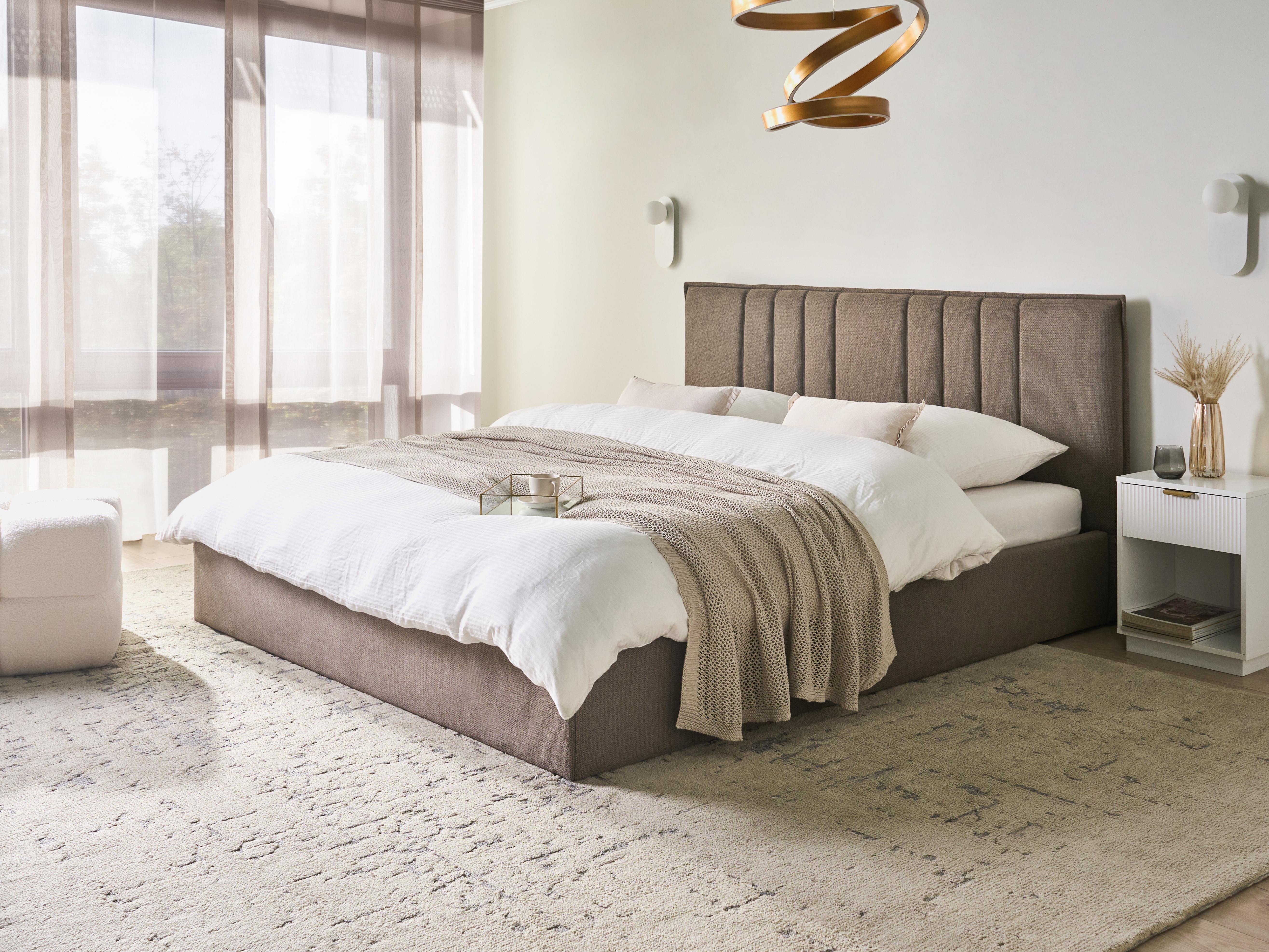 Bed met opbergruimte Stof TARASCON 180 x 200 cm Taupe