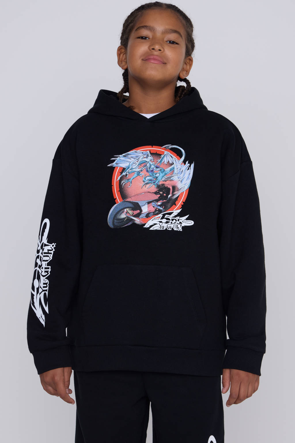 Coolcat hoodie Yu-Gi-Oh license met printopdruk zwart