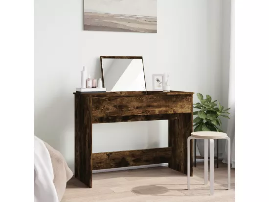 Coiffeuse avec miroir chêne fumé 100x45x76 cm