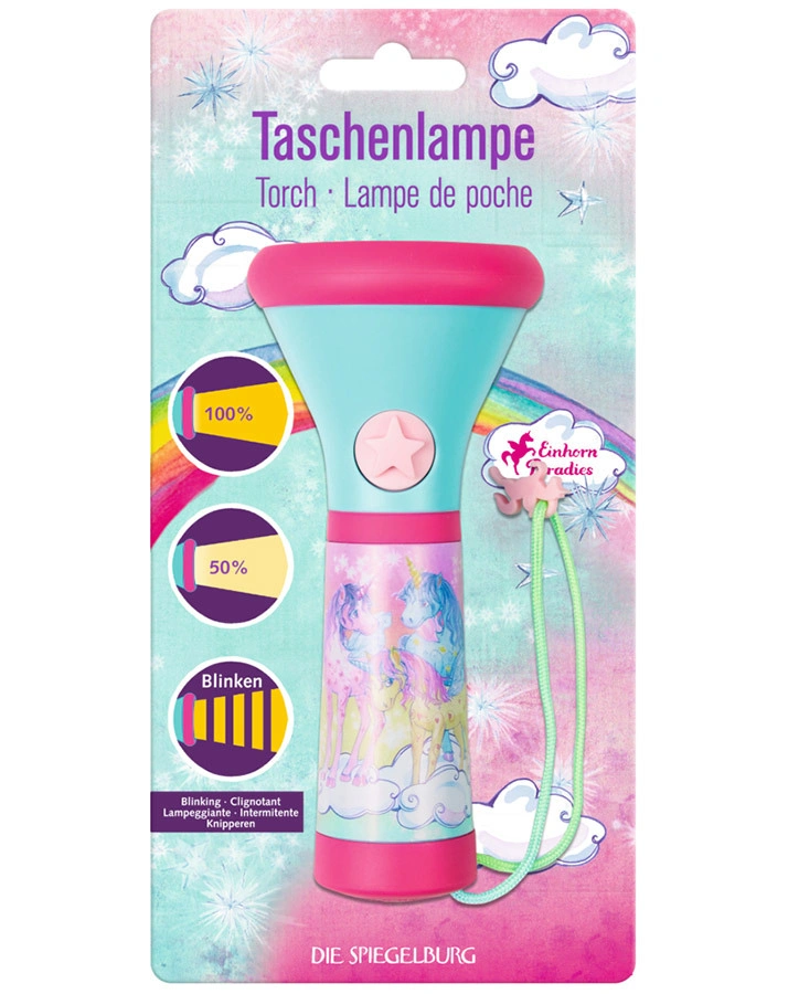 Taschenlampe EINHORN-PARADIES in türkis/pink