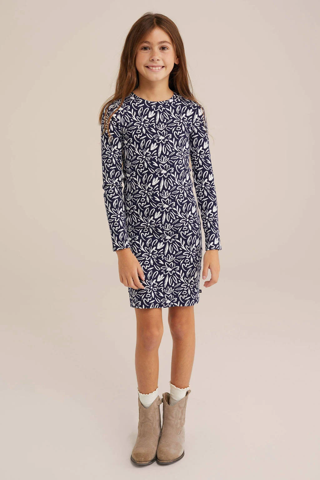 WE Fashion bodycon jurk donkerblauw